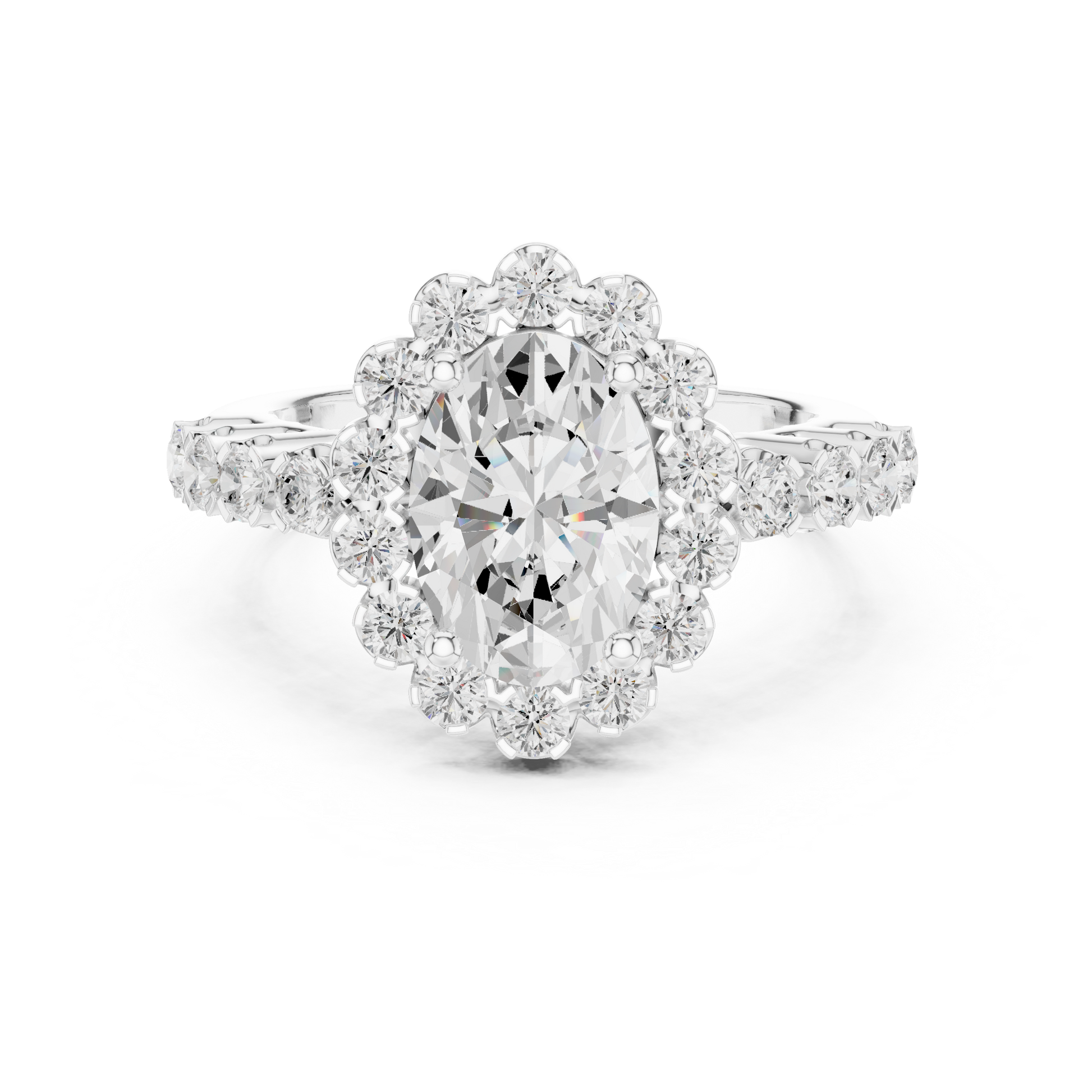 Mixed Shape Lab Grown Diamond Halo Ring