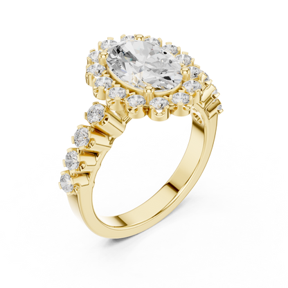 Mixed Shape Lab Grown Diamond Halo Ring
