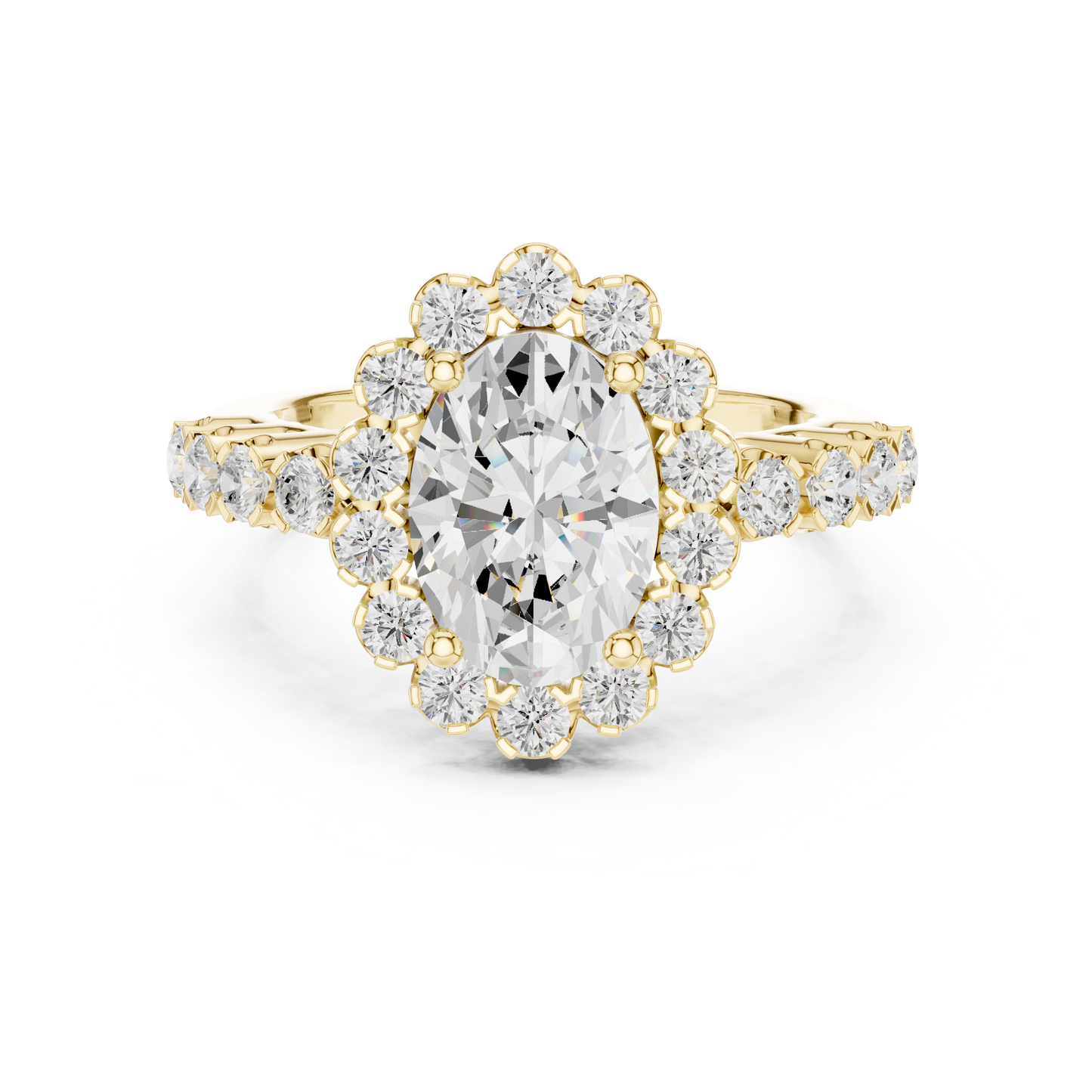 Mixed Shape Lab Grown Diamond Halo Ring