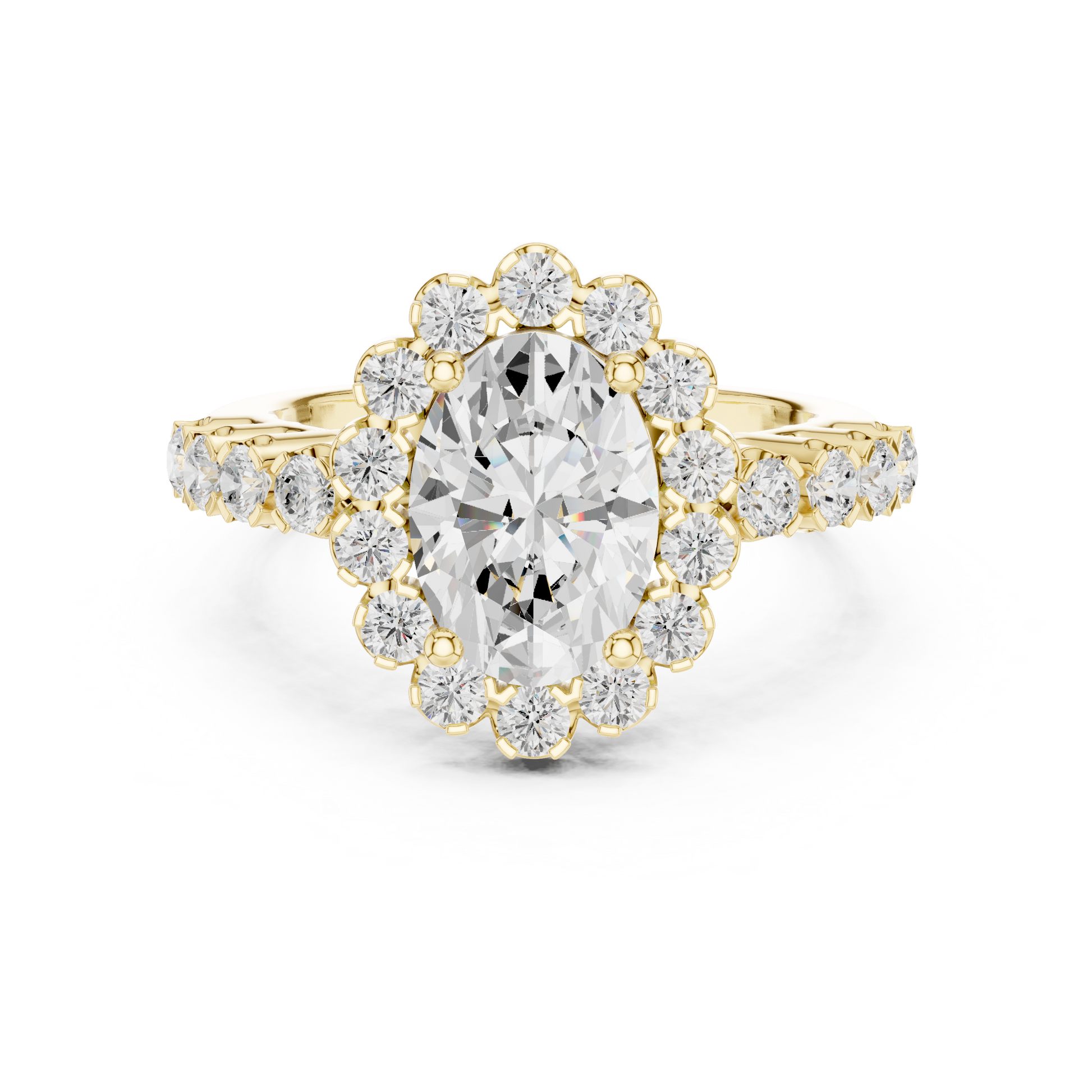 Mixed Shape Lab Grown Diamond Halo Ring