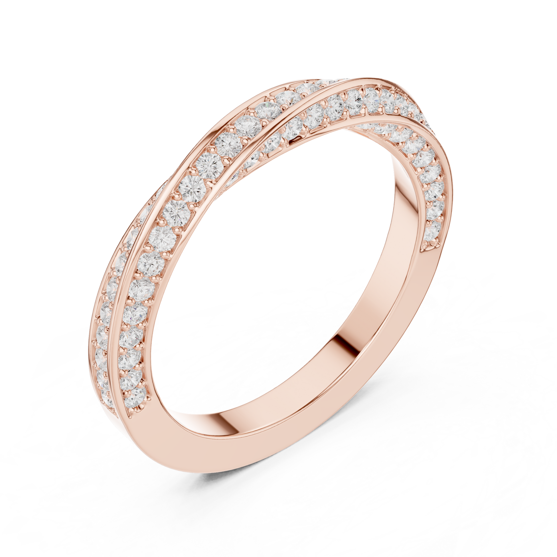 Round Pave Lab Grown Diamond Ring