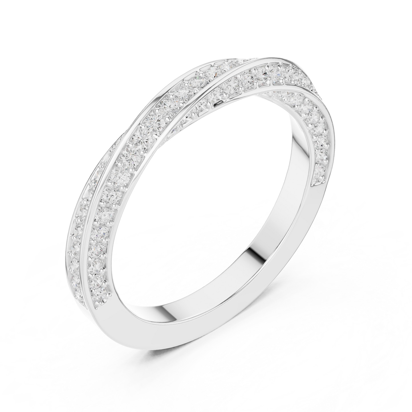 Round Pave Lab Grown Diamond Ring