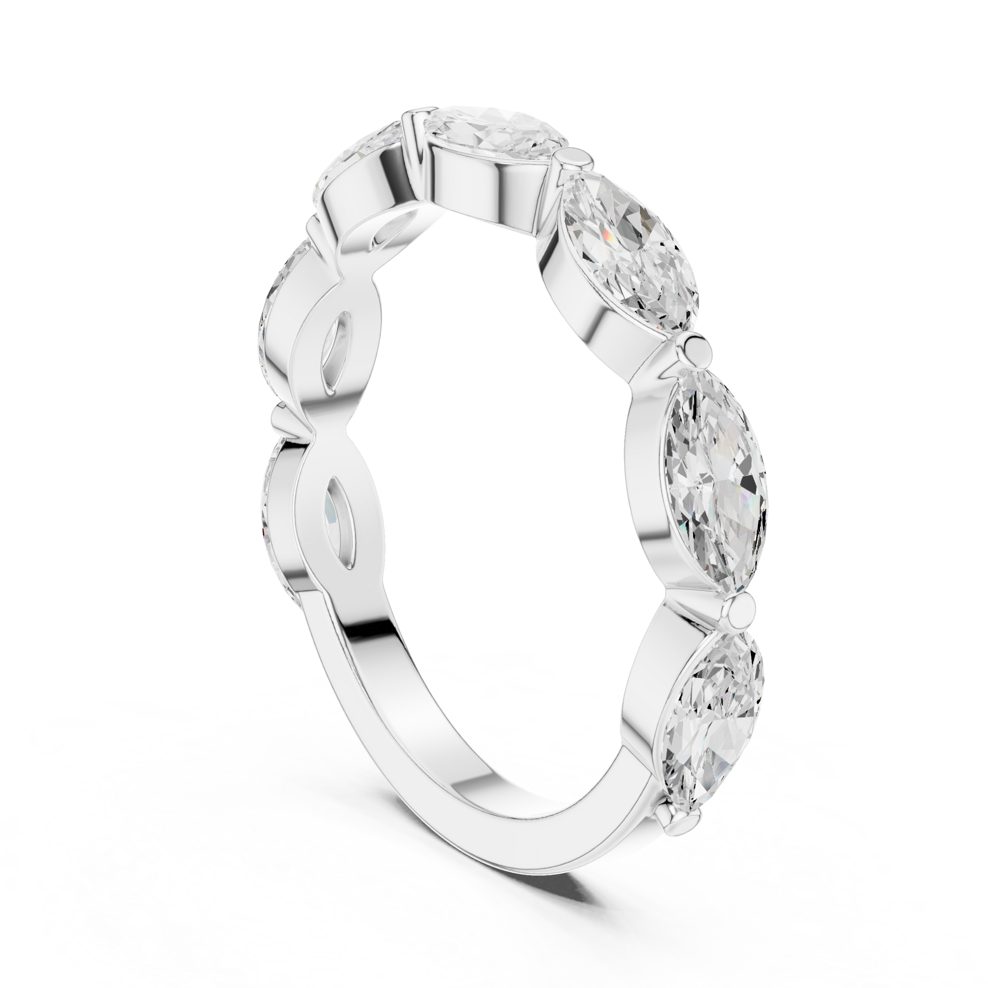 Mixed Shape Lab Grown Diamond Side Stone Ring