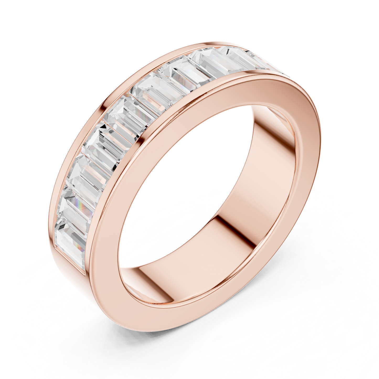 Mixed Shape Lab Grown Diamond Channel Ring