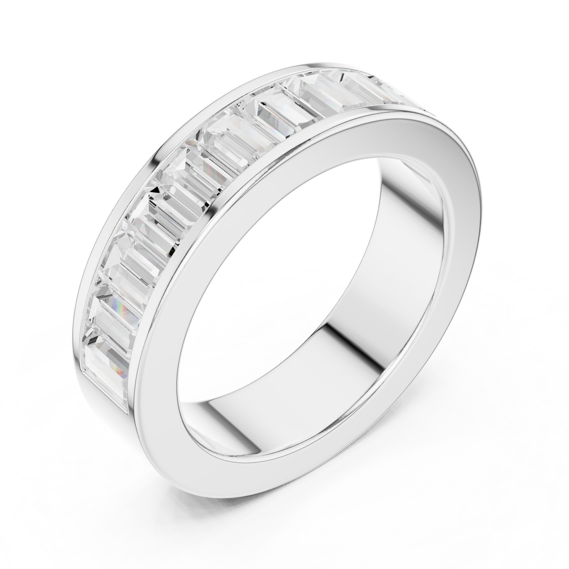 Mixed Shape Lab Grown Diamond Channel Ring