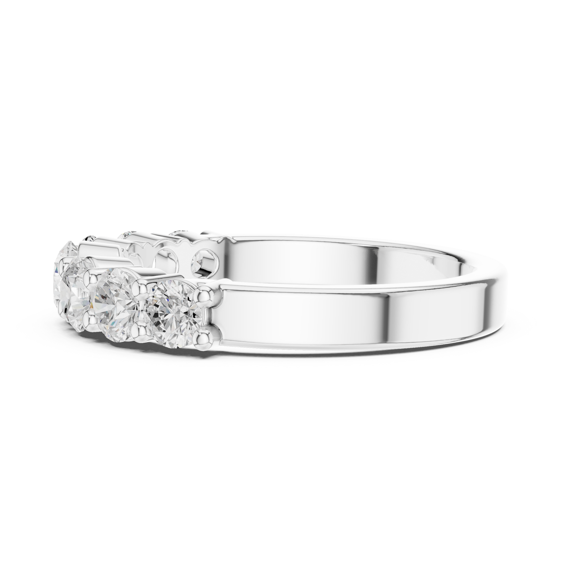 Round Side Stone Lab Grown Diamond Ring