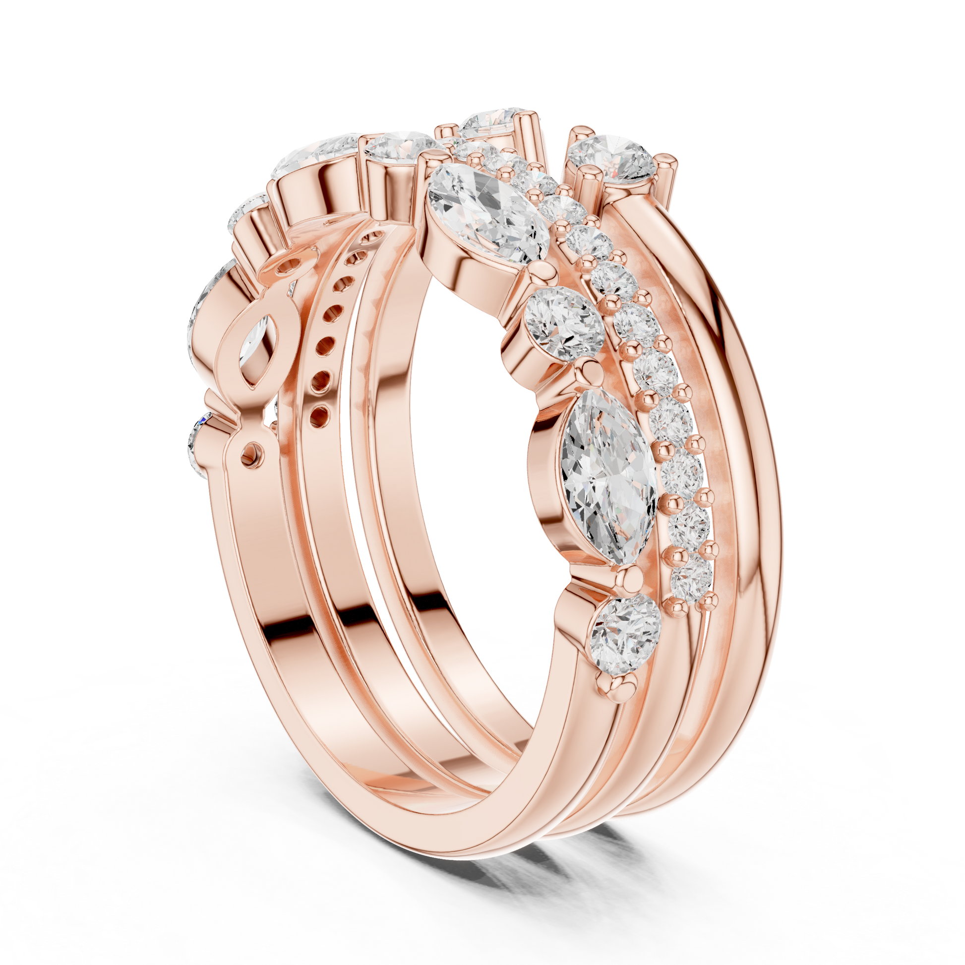 Mixed Shape Lab Grown Diamond Halo Ring