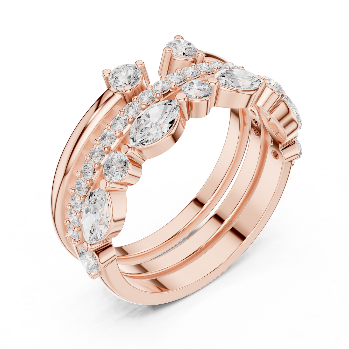 Mixed Shape Lab Grown Diamond Halo Ring