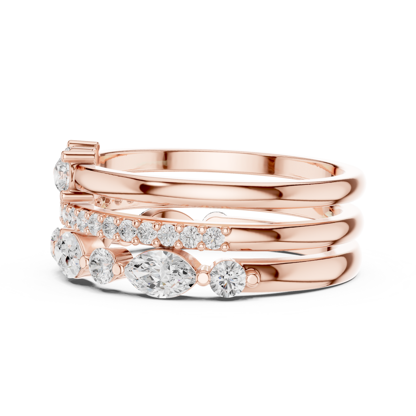 Mixed Shape Lab Grown Diamond Halo Ring