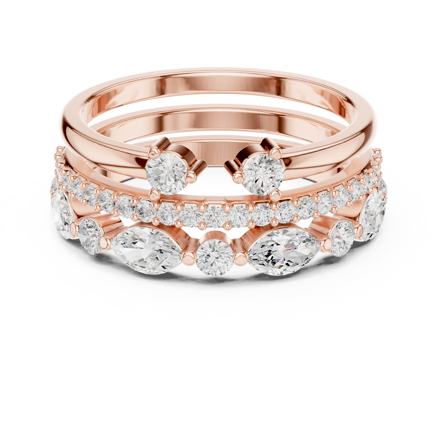 Mixed Shape Lab Grown Diamond Halo Ring