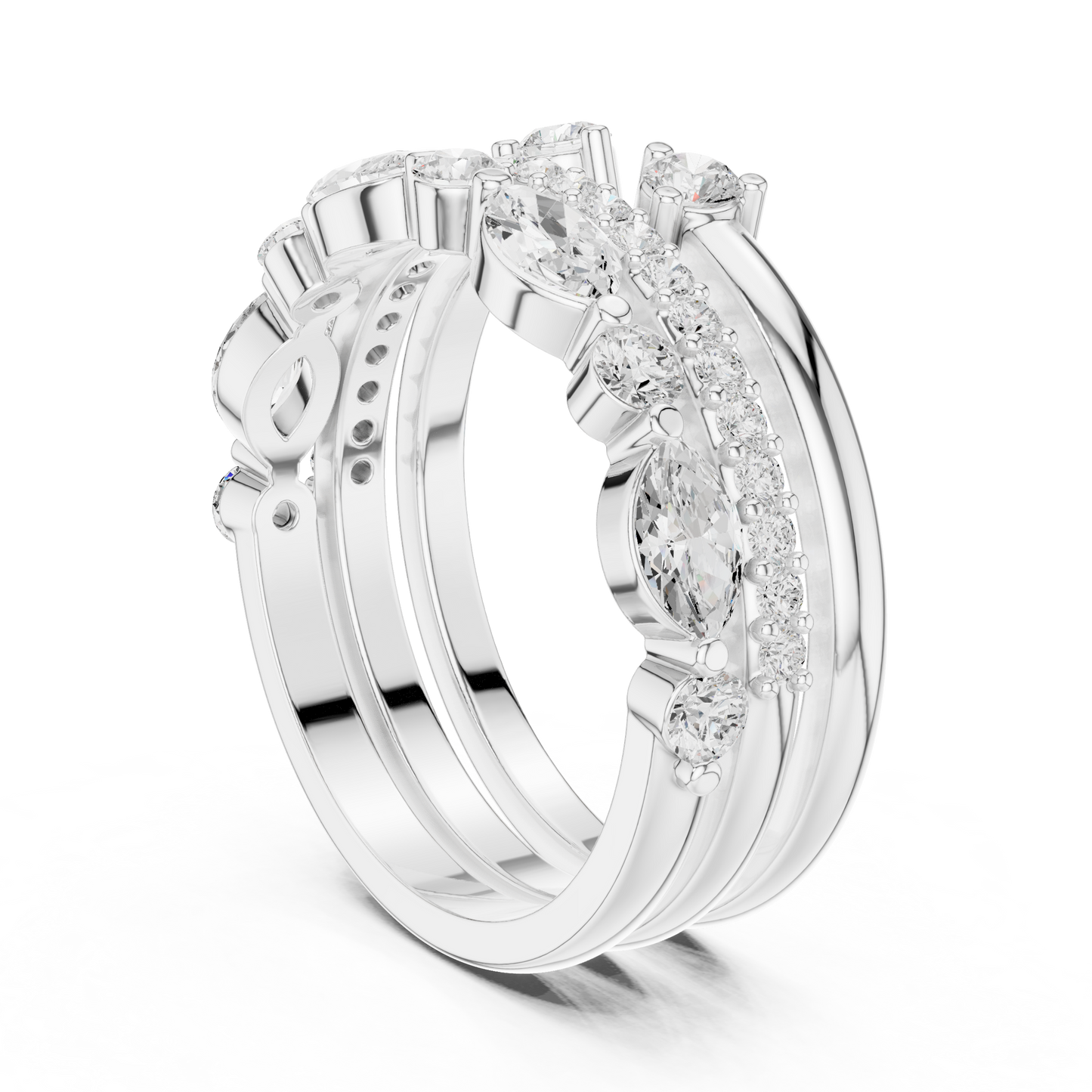 Mixed Shape Lab Grown Diamond Halo Ring