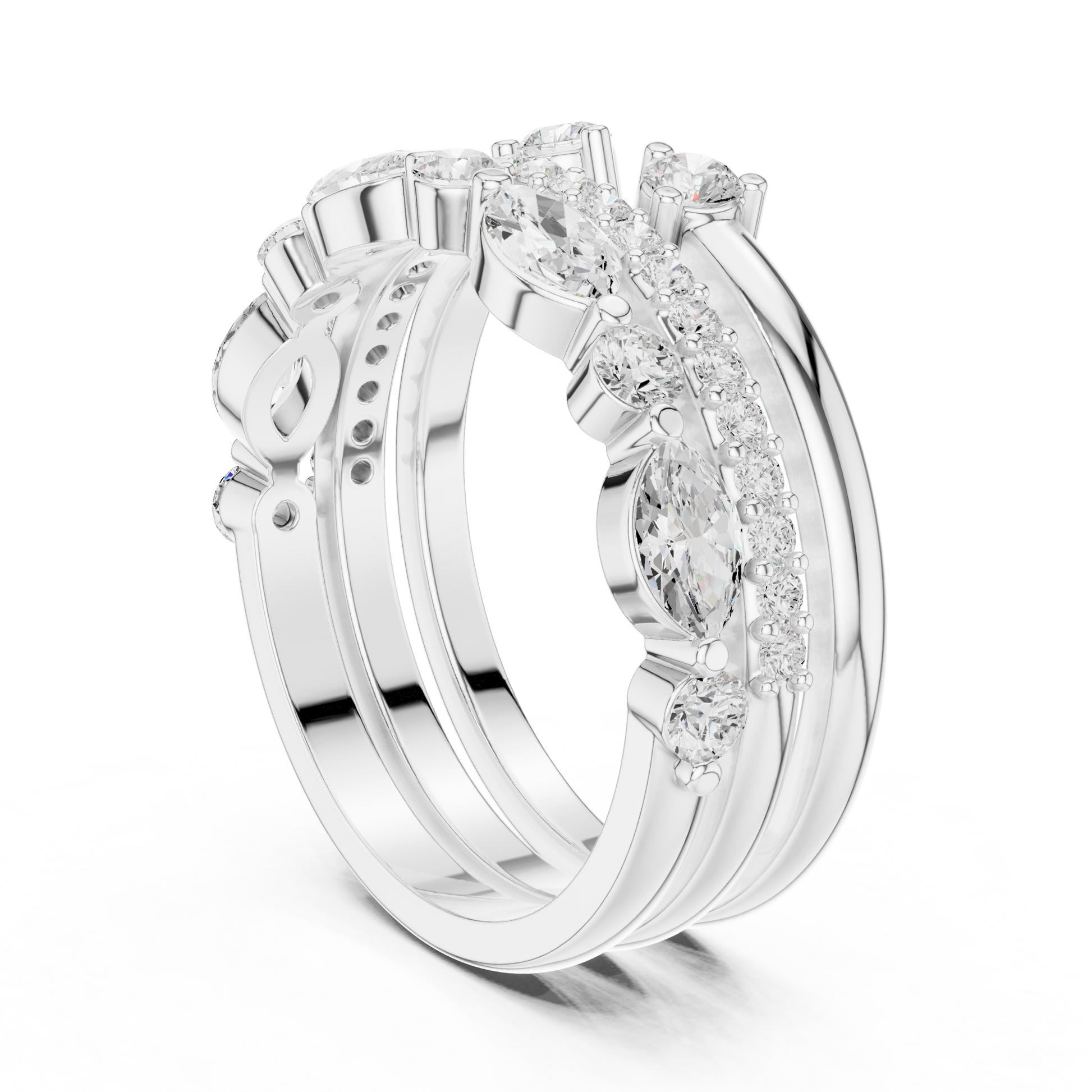 Mixed Shape Lab Grown Diamond Halo Ring