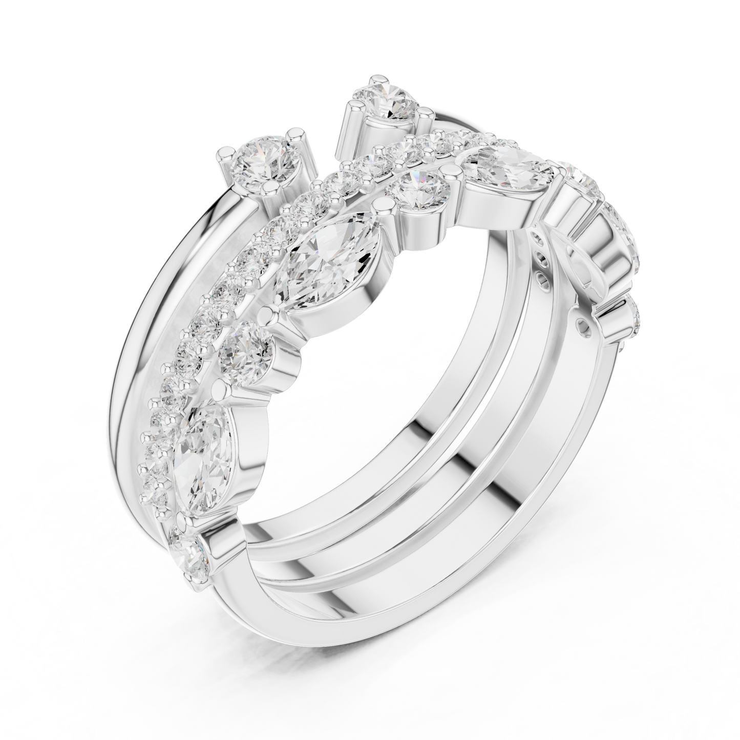 Mixed Shape Lab Grown Diamond Halo Ring