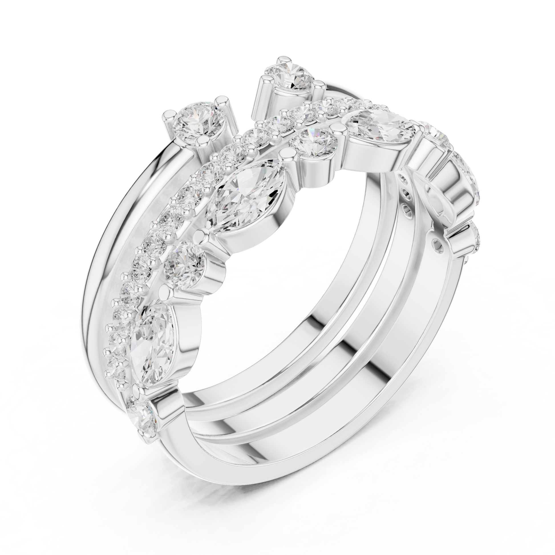 Mixed Shape Lab Grown Diamond Halo Ring
