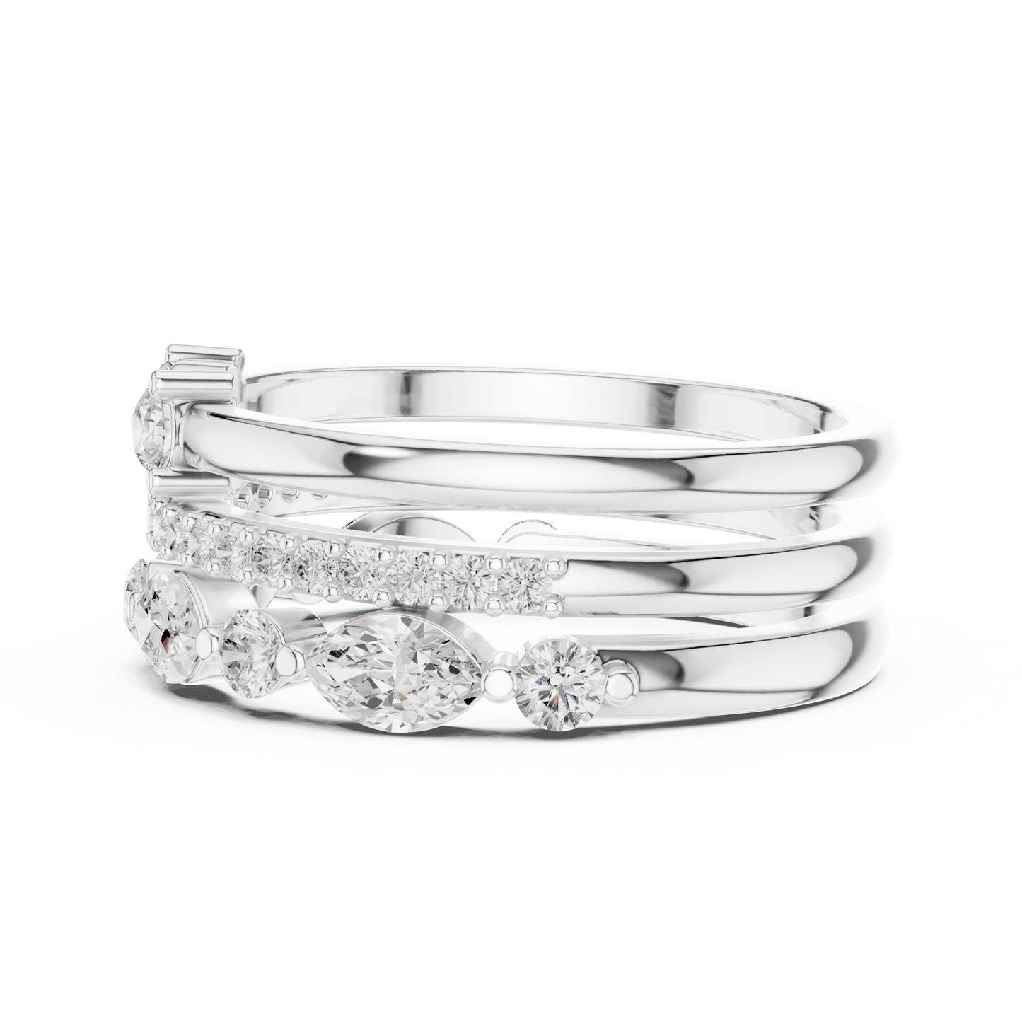 Mixed Shape Lab Grown Diamond Halo Ring