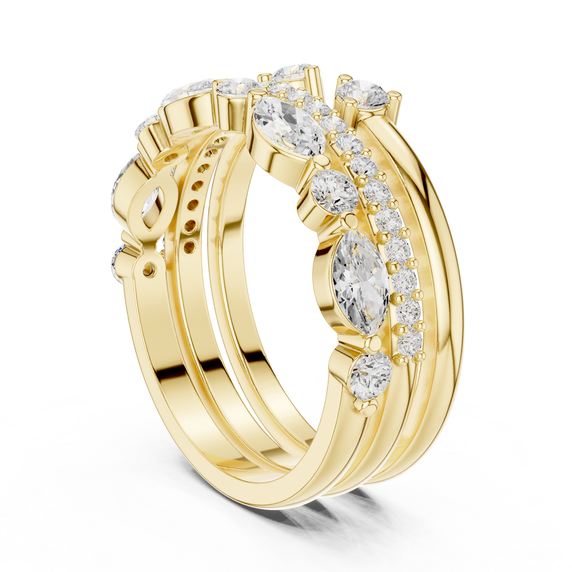 Mixed Shape Lab Grown Diamond Halo Ring