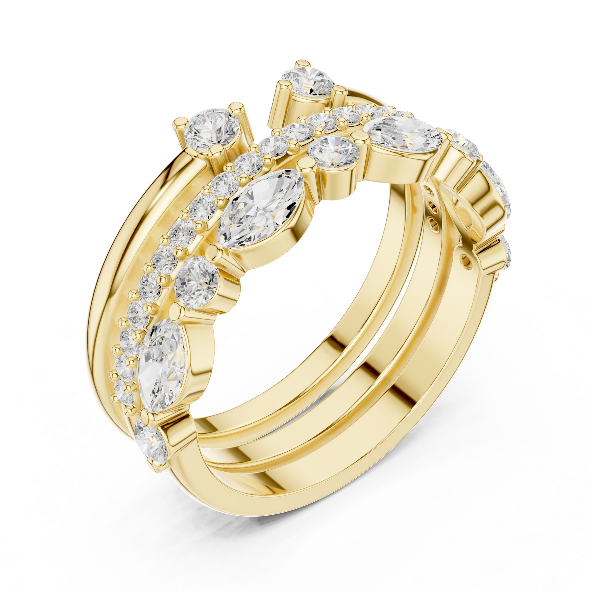 Mixed Shape Lab Grown Diamond Halo Ring