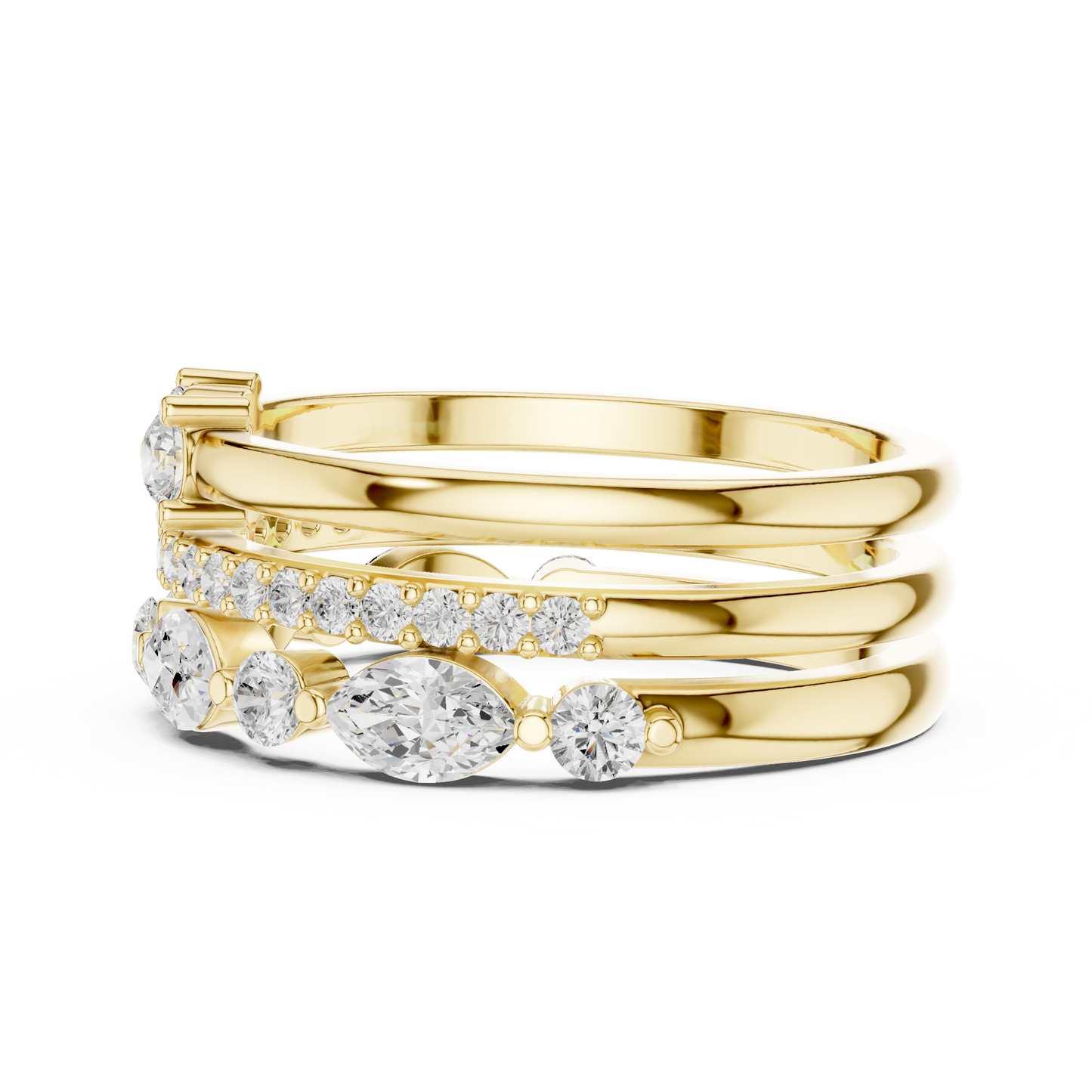Mixed Shape Lab Grown Diamond Halo Ring