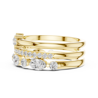 Mixed Shape Lab Grown Diamond Halo Ring