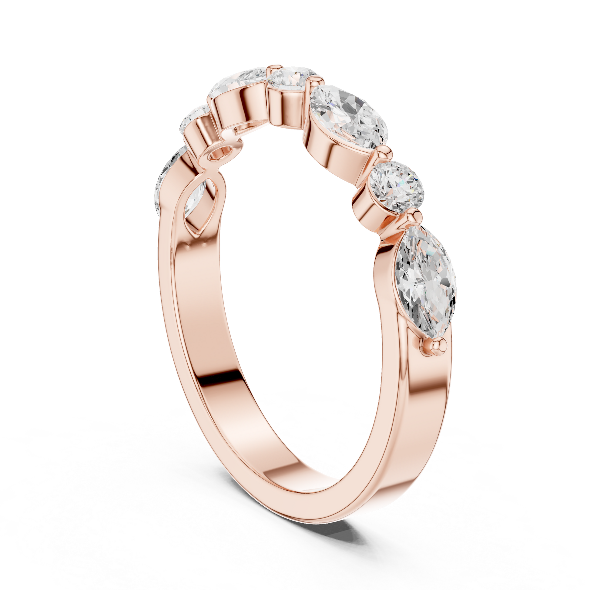 Mixed Shape Lab Grown Diamond Side Stone Ring