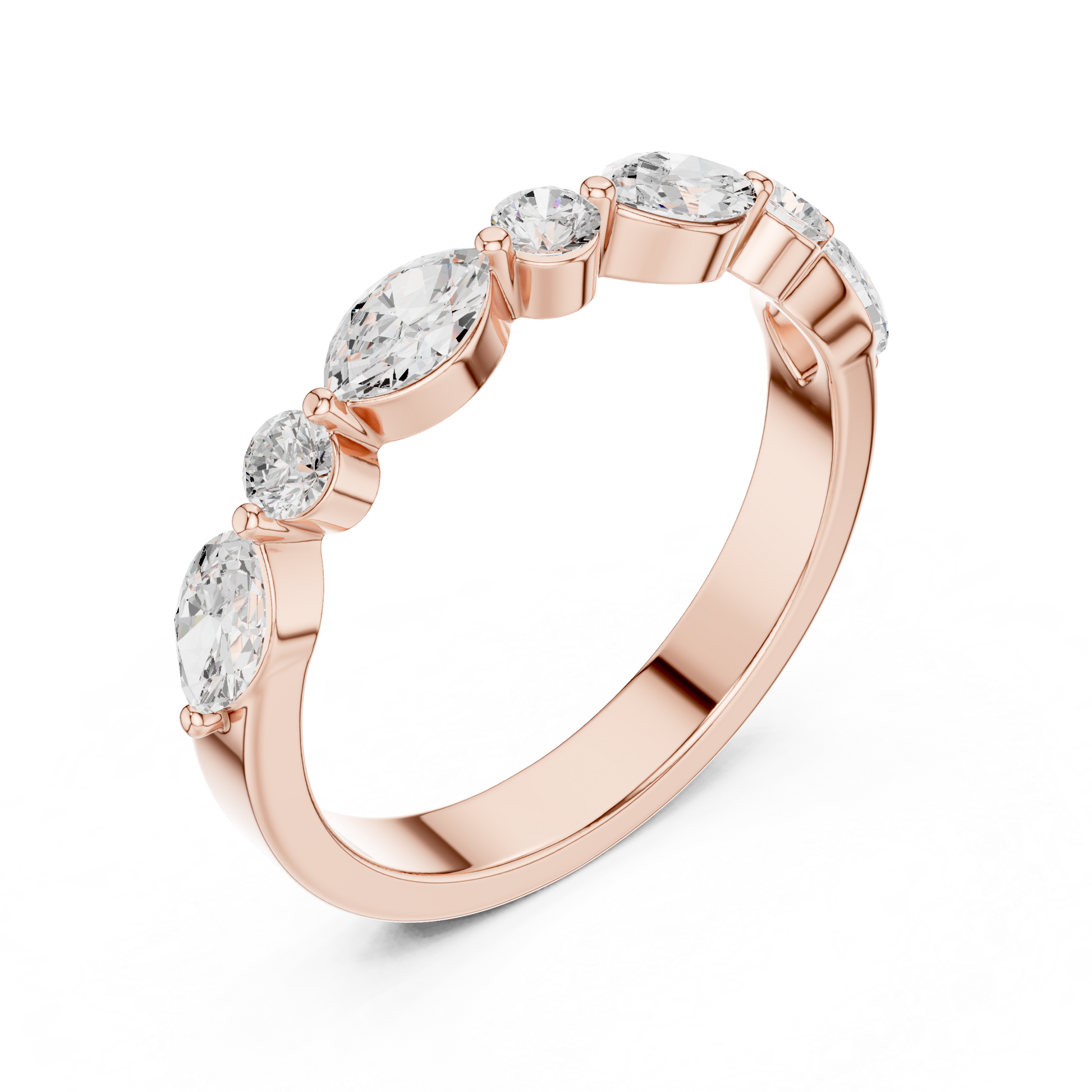 Mixed Shape Lab Grown Diamond Side Stone Ring