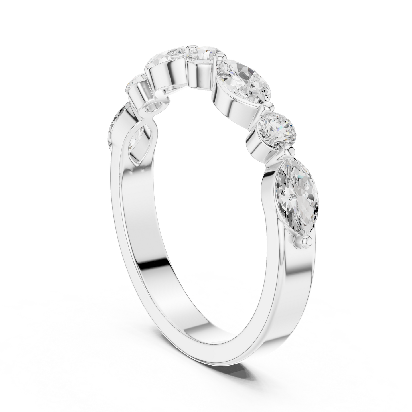 Mixed Shape Lab Grown Diamond Side Stone Ring
