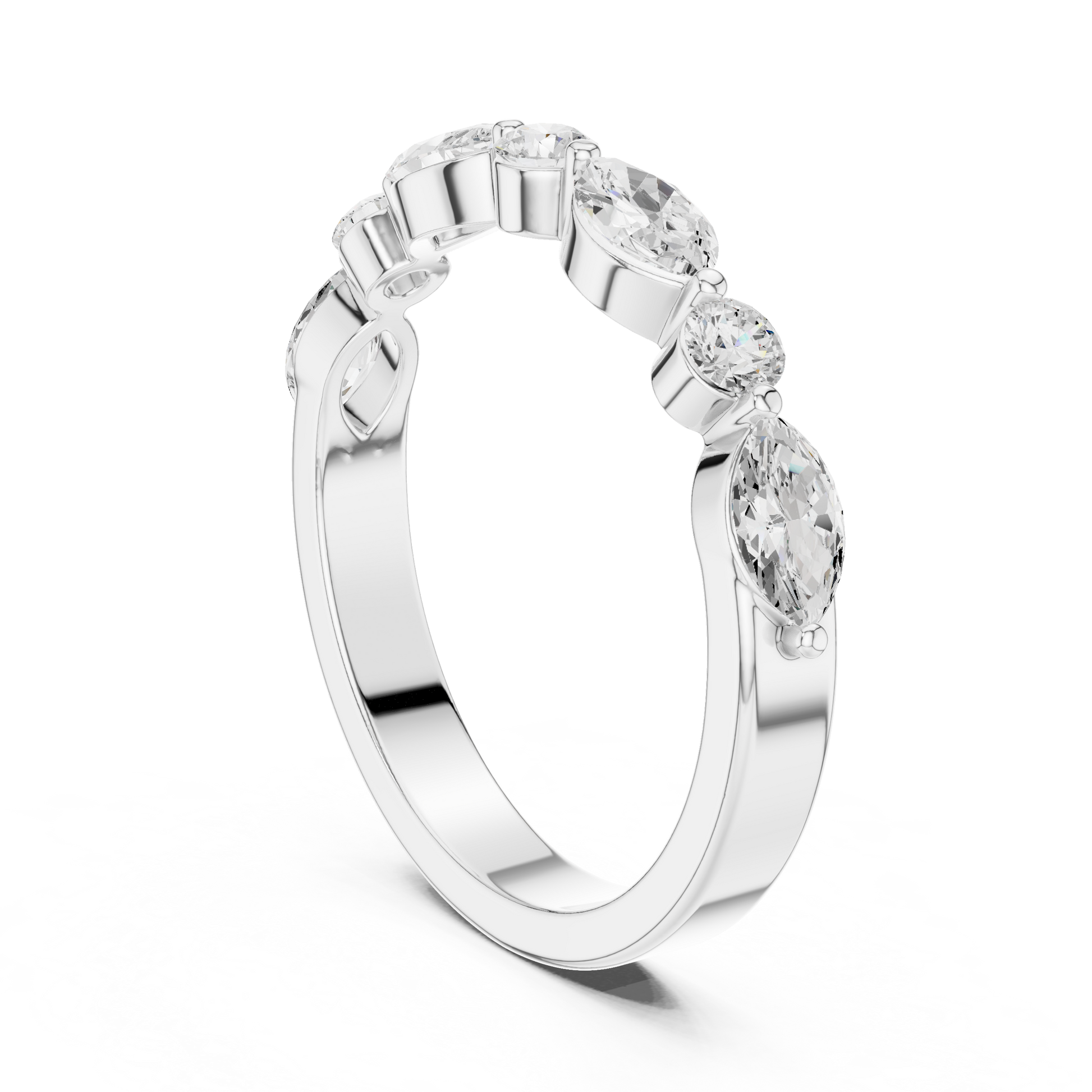 Mixed Shape Lab Grown Diamond Side Stone Ring