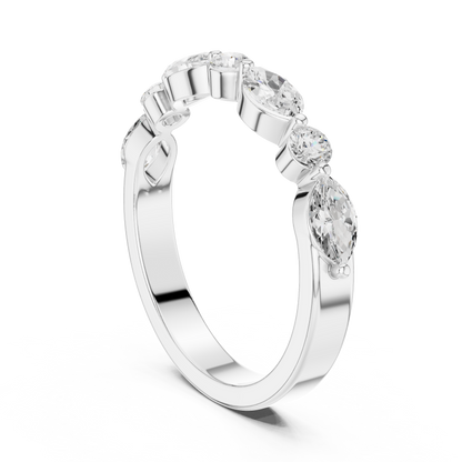 Mixed Shape Lab Grown Diamond Side Stone Ring