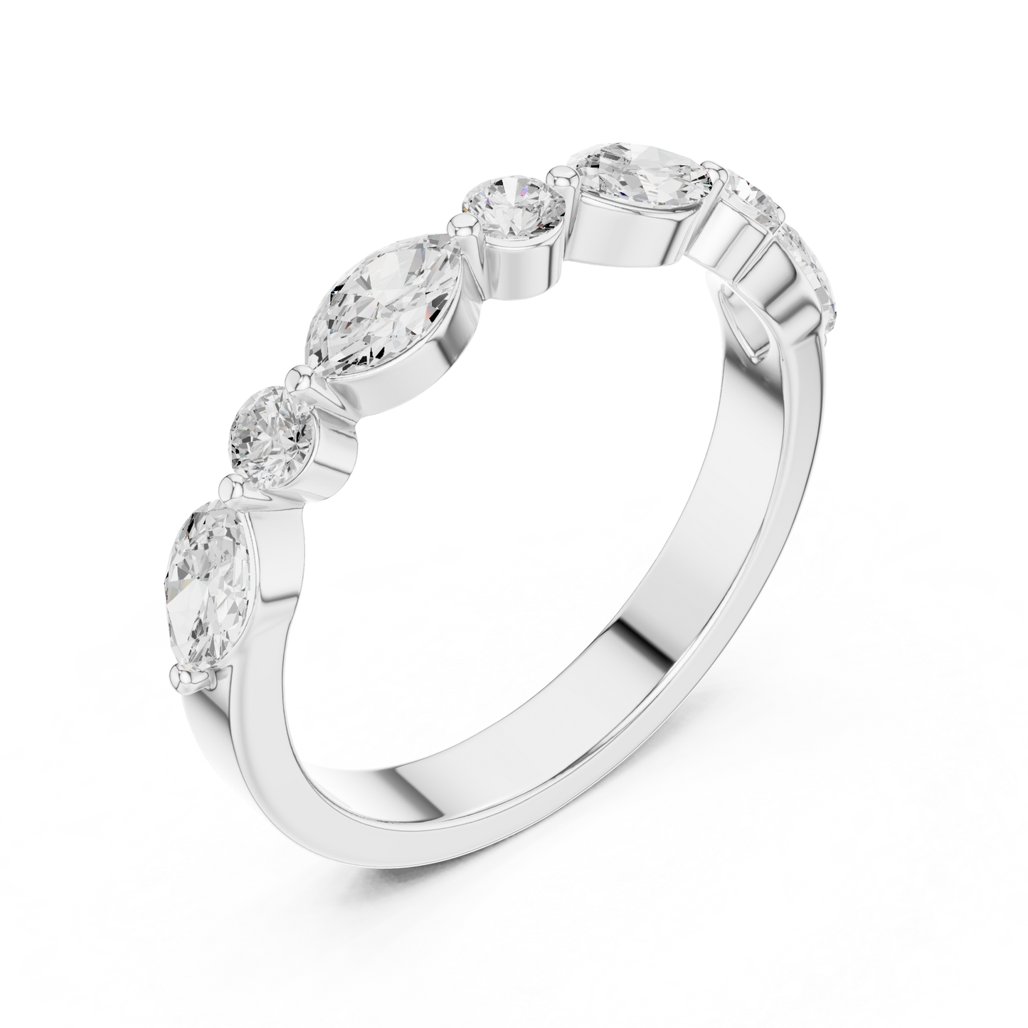 Mixed Shape Lab Grown Diamond Side Stone Ring
