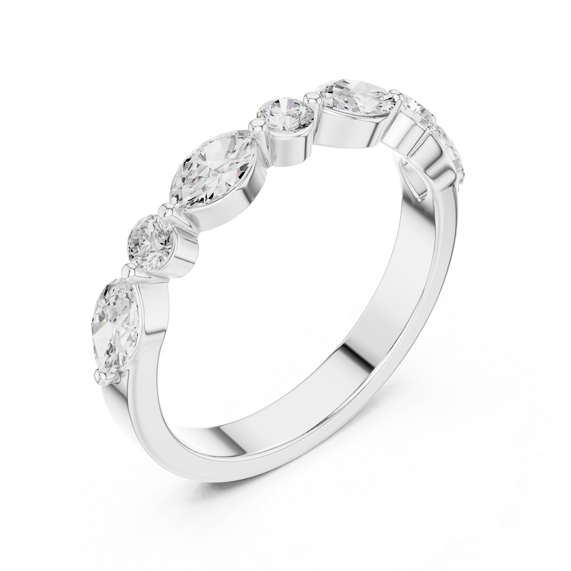 Mixed Shape Lab Grown Diamond Side Stone Ring