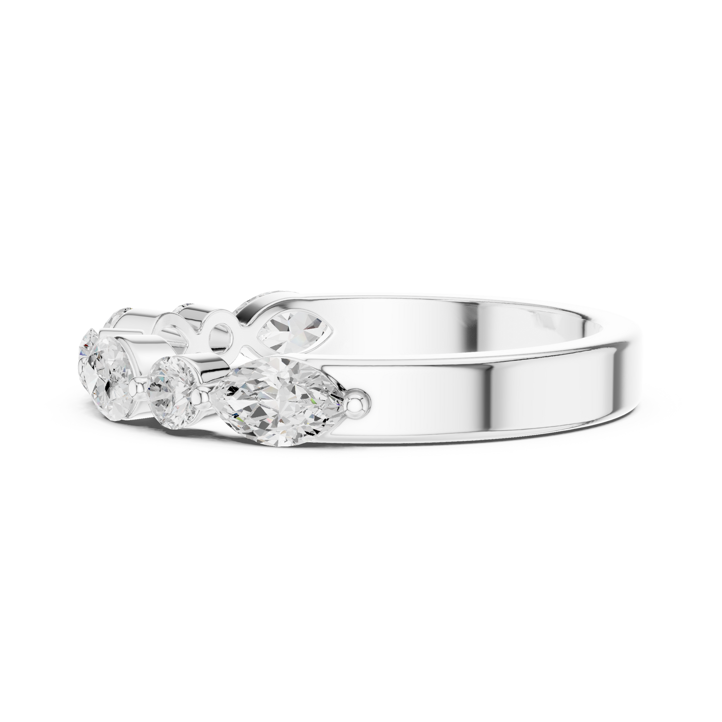 Mixed Shape Lab Grown Diamond Side Stone Ring