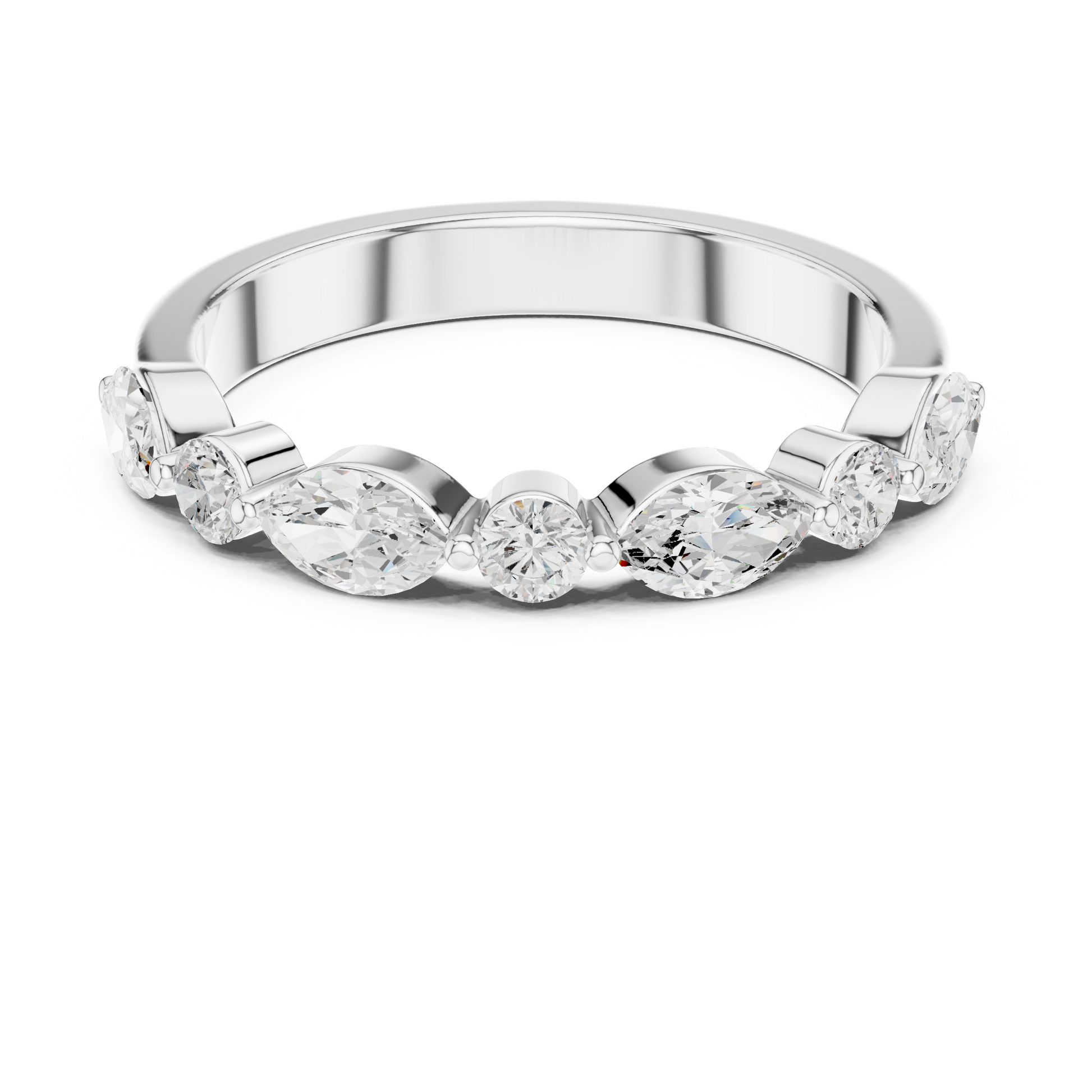 Mixed Shape Lab Grown Diamond Side Stone Ring