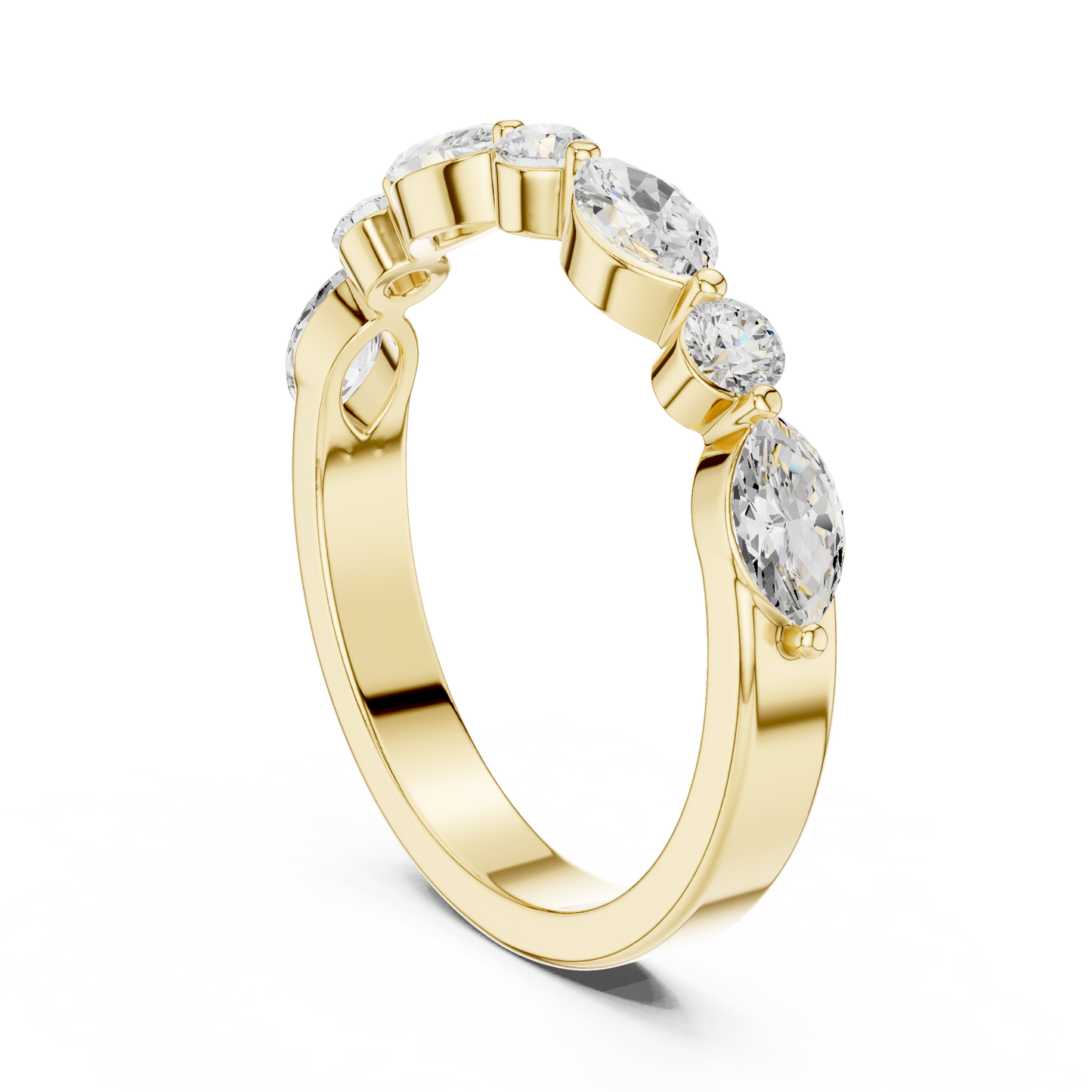 Mixed Shape Lab Grown Diamond Side Stone Ring