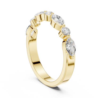 Mixed Shape Lab Grown Diamond Side Stone Ring