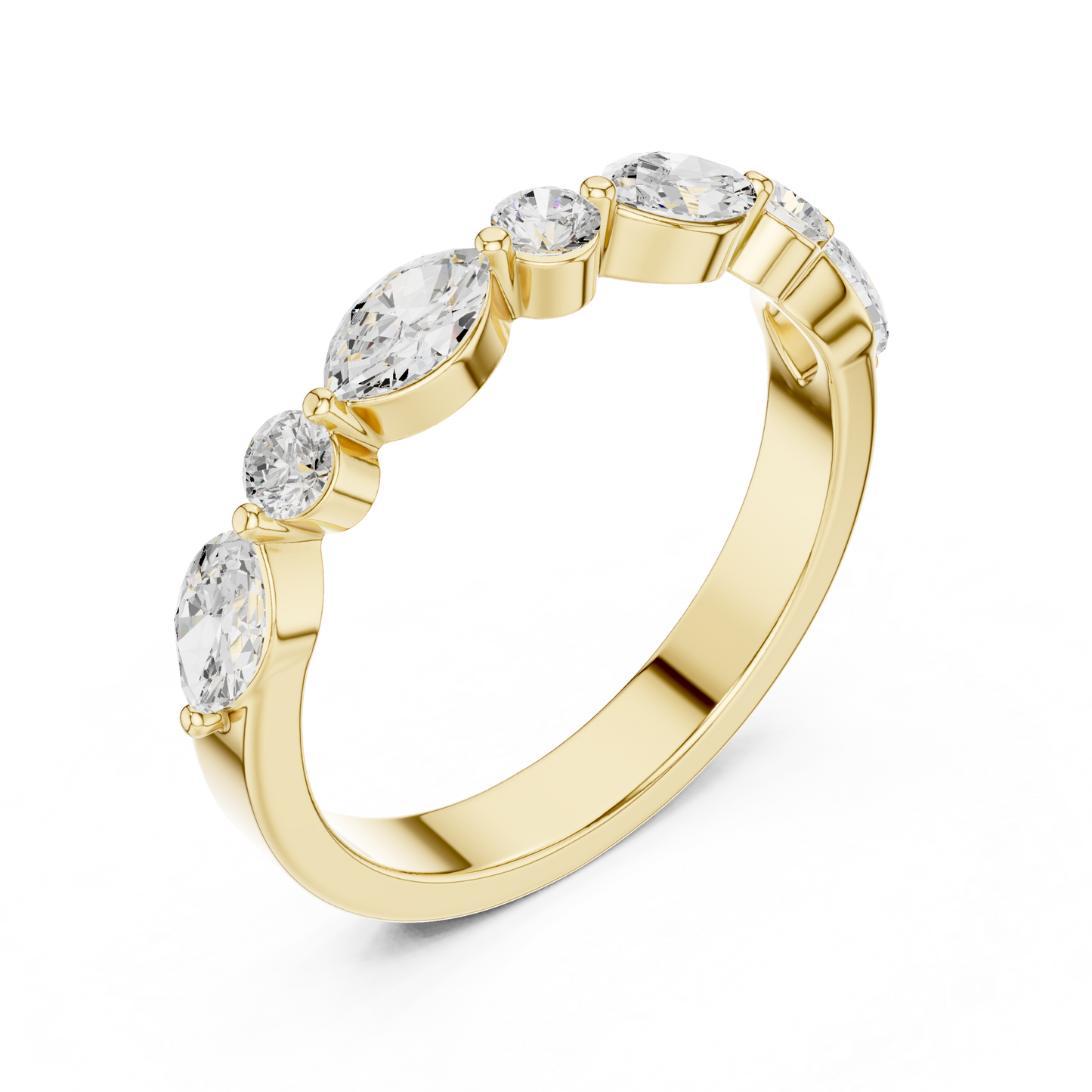 Mixed Shape Lab Grown Diamond Side Stone Ring