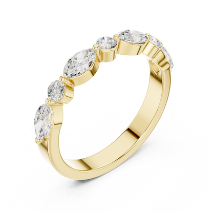 Mixed Shape Lab Grown Diamond Side Stone Ring