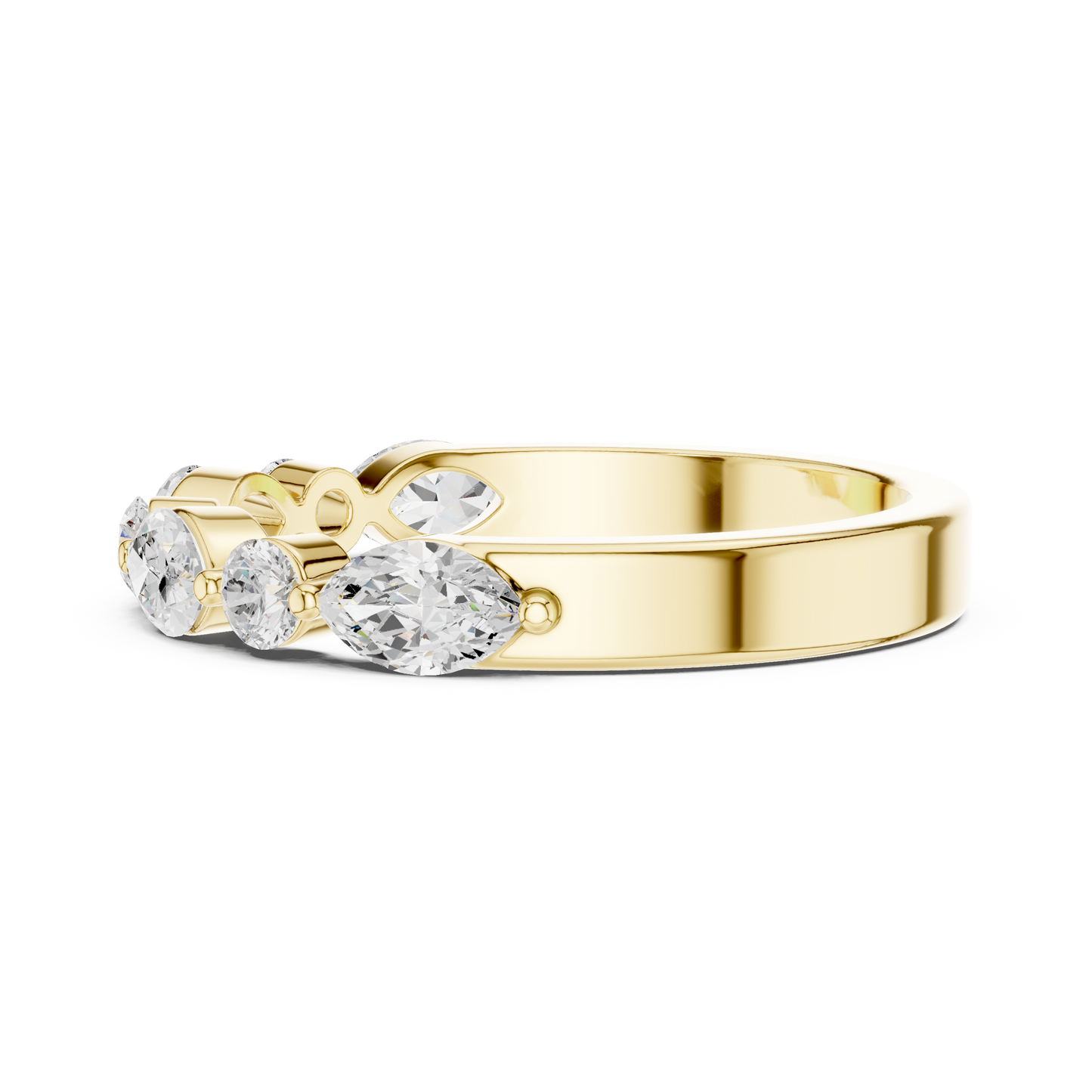 Mixed Shape Lab Grown Diamond Side Stone Ring