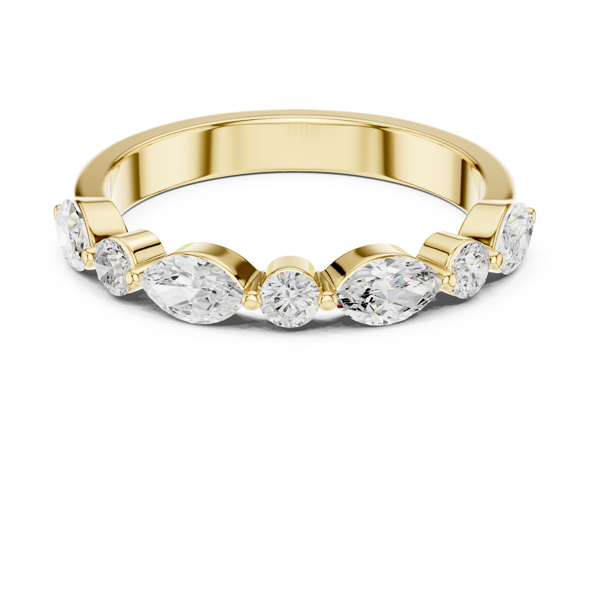 Mixed Shape Lab Grown Diamond Side Stone Ring