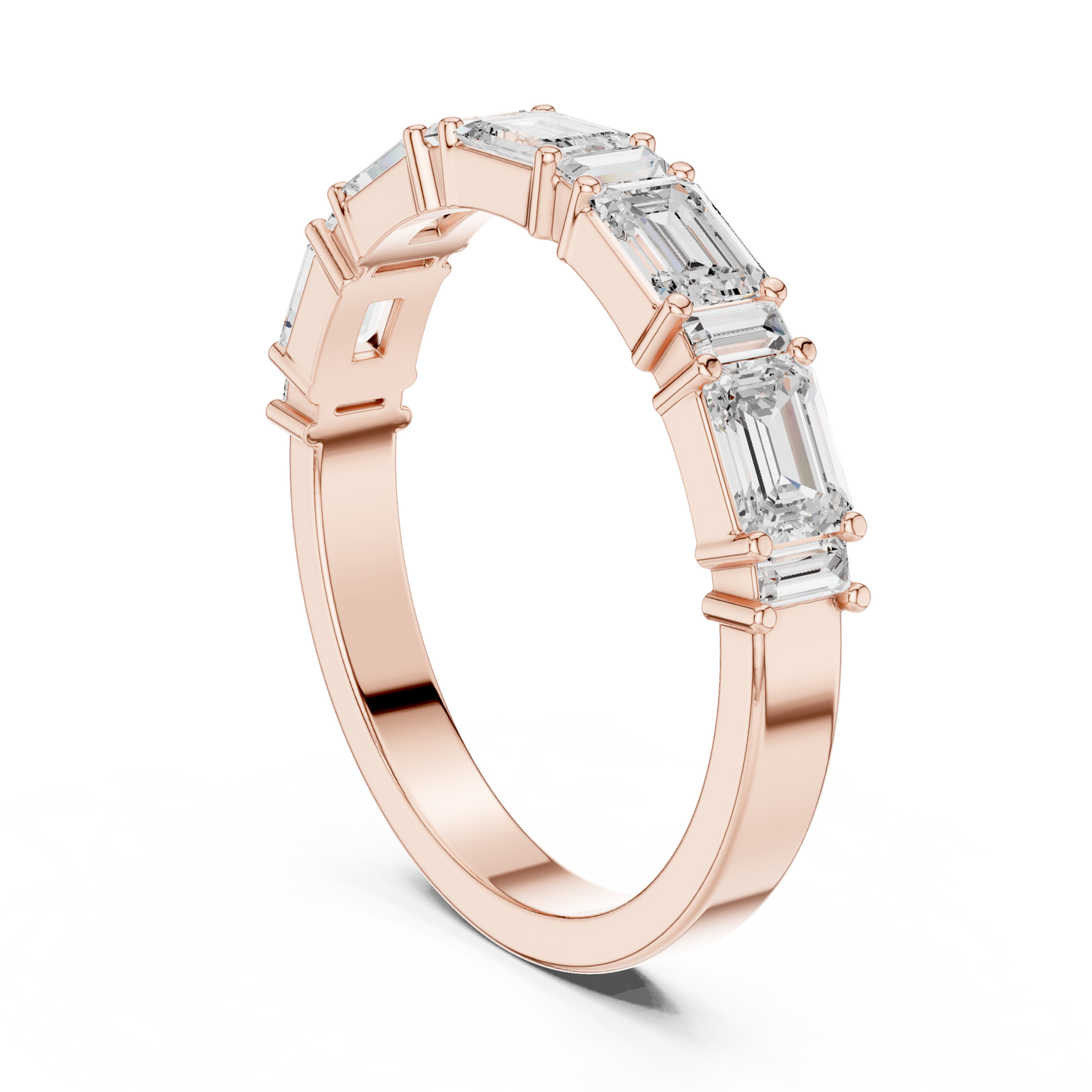 Emerald Side Stone Lab Grown Diamond Ring