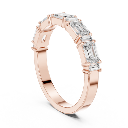 Emerald Side Stone Lab Grown Diamond Ring