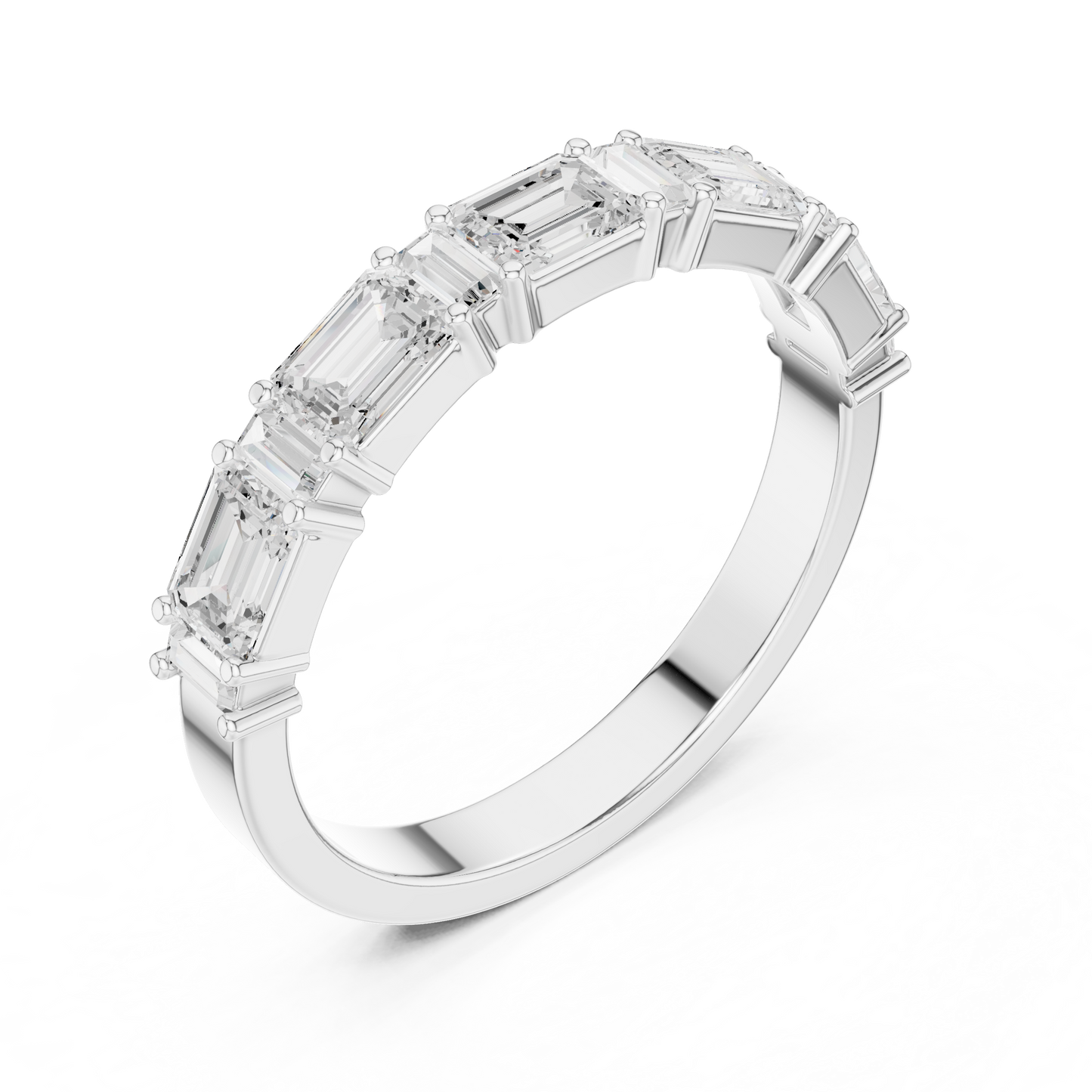 Emerald Side Stone Lab Grown Diamond Ring