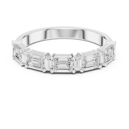Emerald Side Stone Lab Grown Diamond Ring