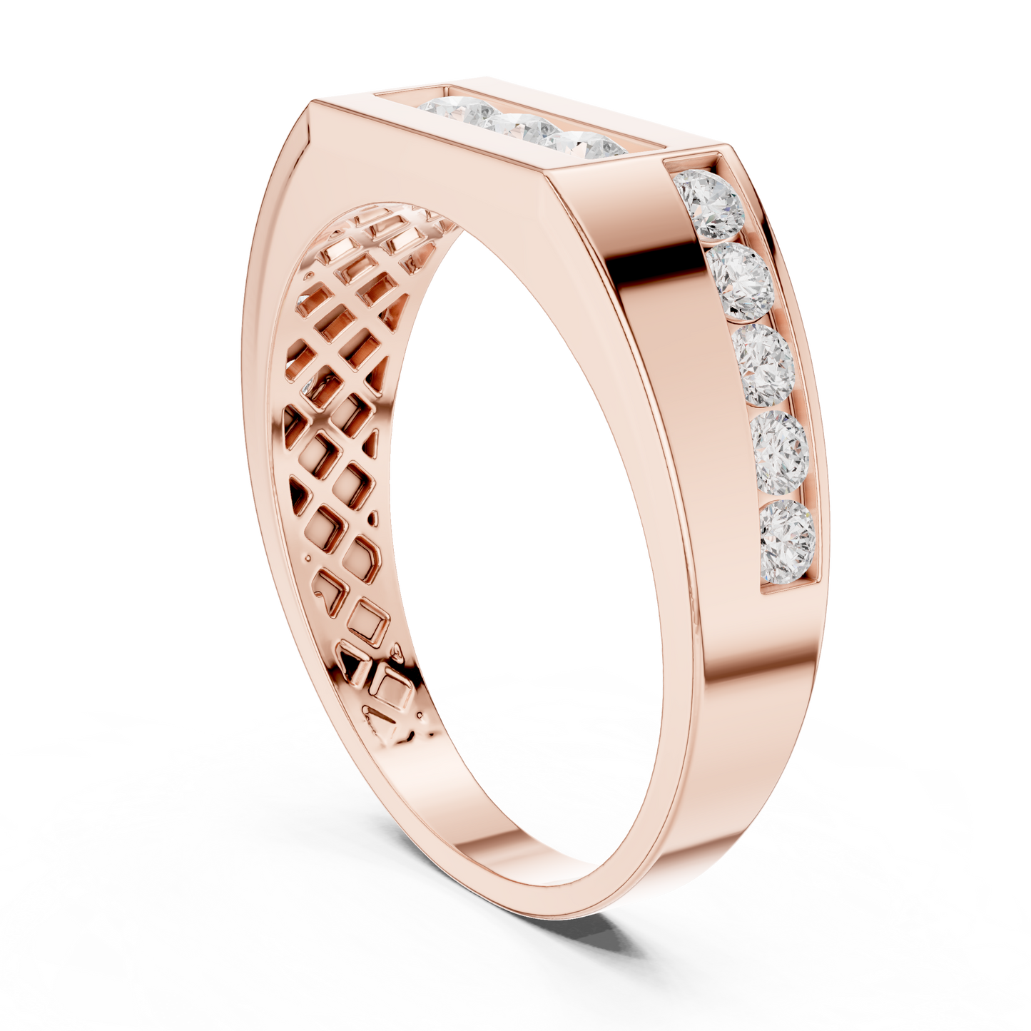 Round Side Stone Lab Grown Diamond Ring