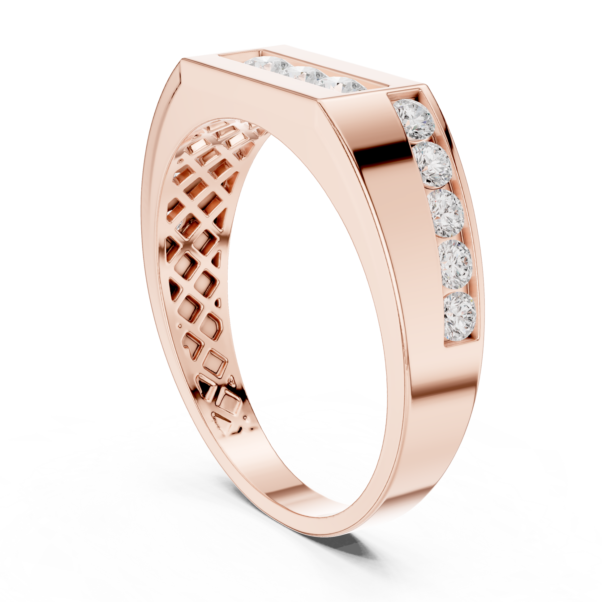 Round Side Stone Lab Grown Diamond Ring