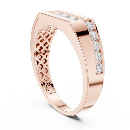 Round Side Stone Lab Grown Diamond Ring