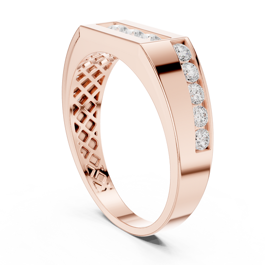 Round Side Stone Lab Grown Diamond Ring