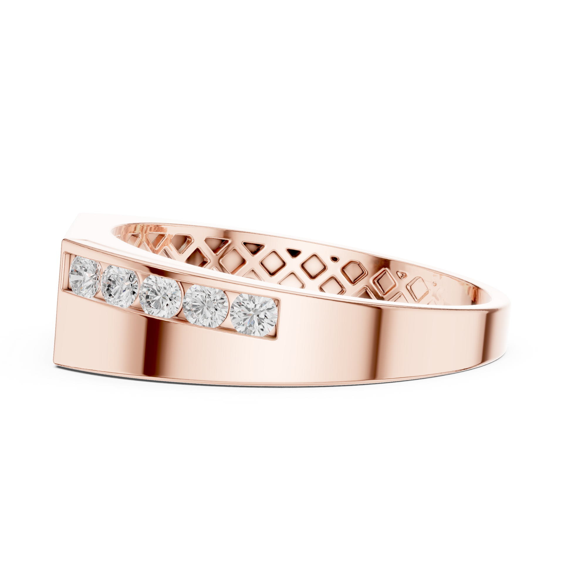Round Side Stone Lab Grown Diamond Ring