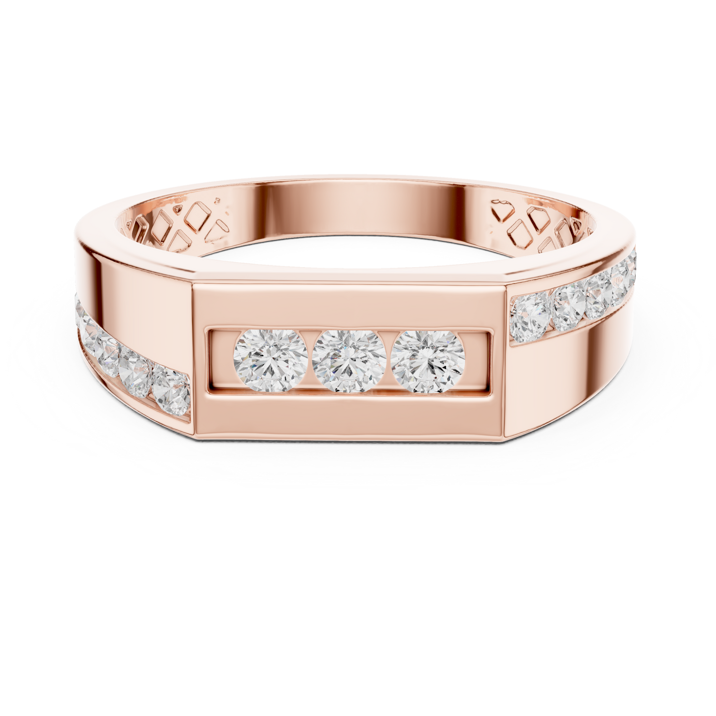 Round Side Stone Lab Grown Diamond Ring
