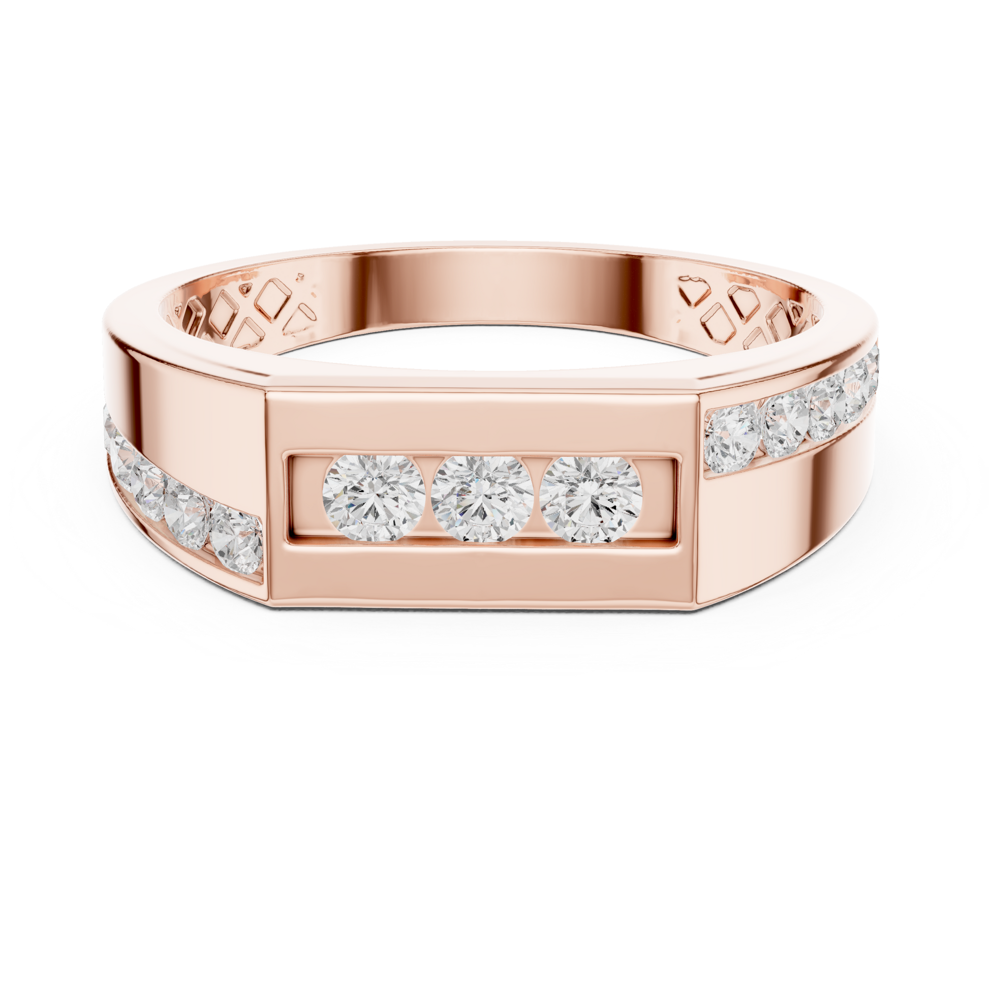 Round Side Stone Lab Grown Diamond Ring