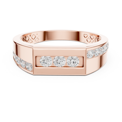 Round Side Stone Lab Grown Diamond Ring
